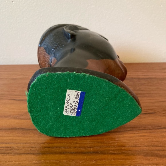 ☘️RARE VTG! Mpingo Tree Wood Hand Carved African Blackwood Bust - Picture 5 of 5